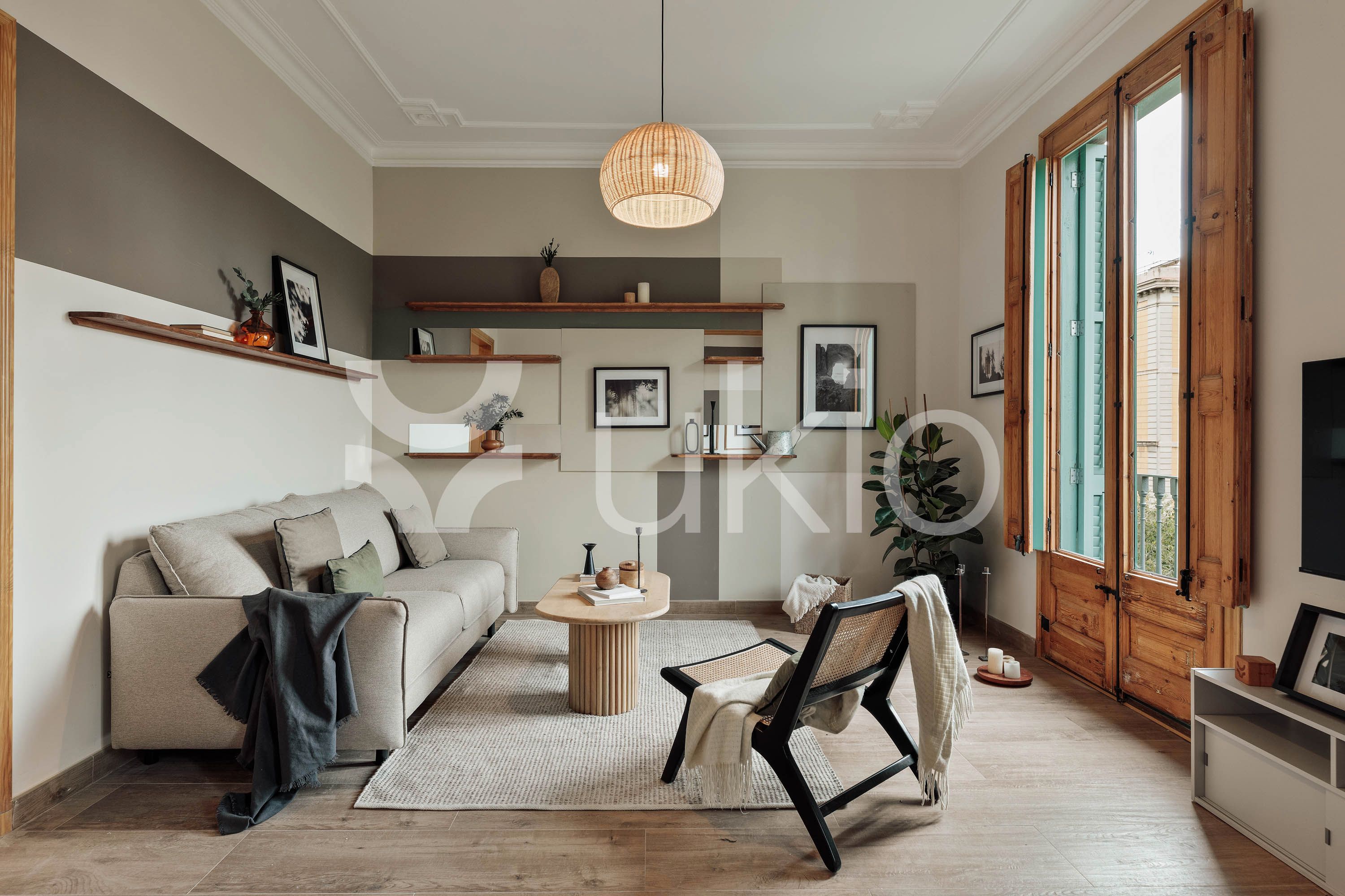 Living room of Flat to rent in  Barcelona Capital  with Air Conditioner, Heating and Furnished