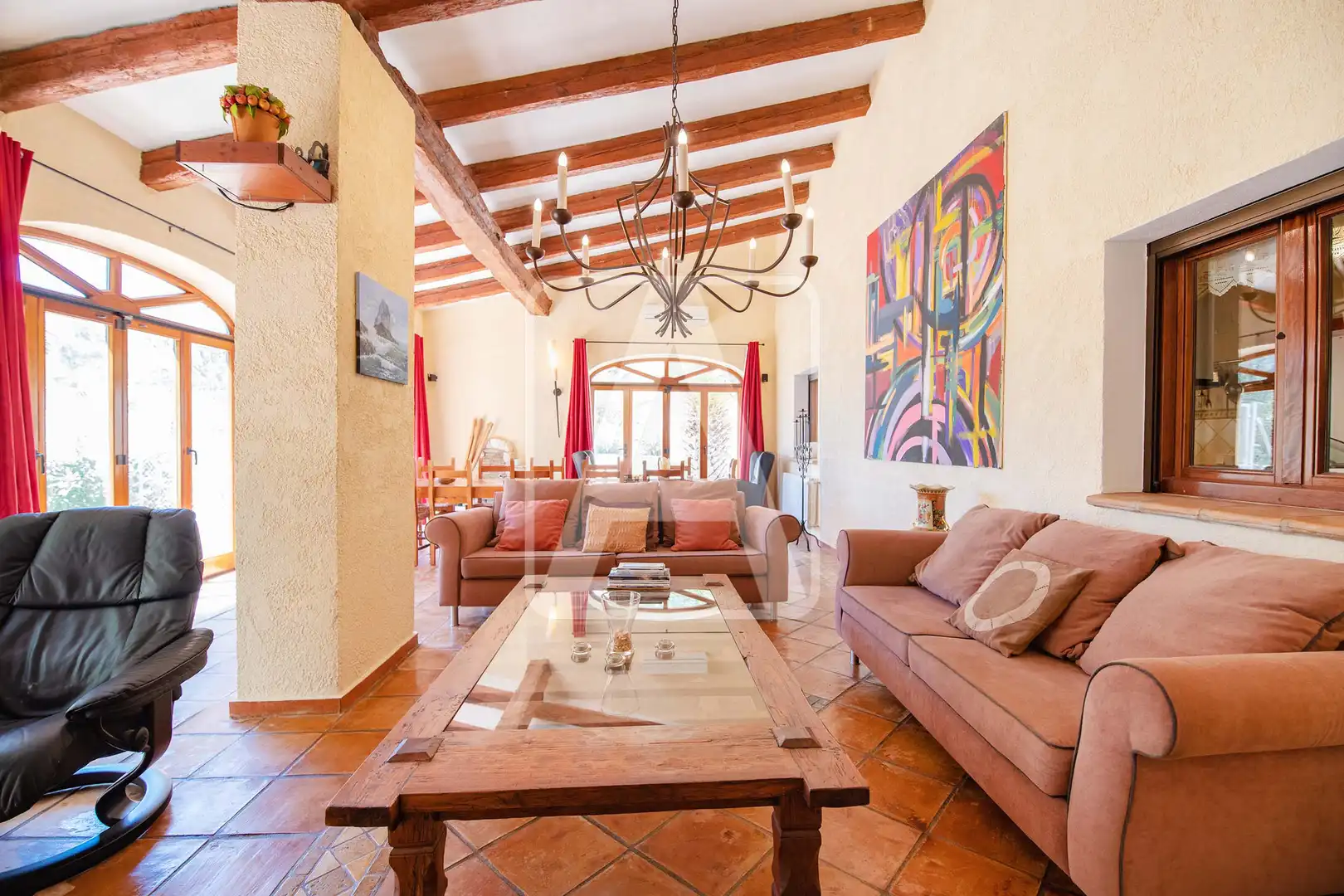 Sala de estar de Finca rústica en venta en Benissa con Aire acondicionado, Calefacción y Jardín privado