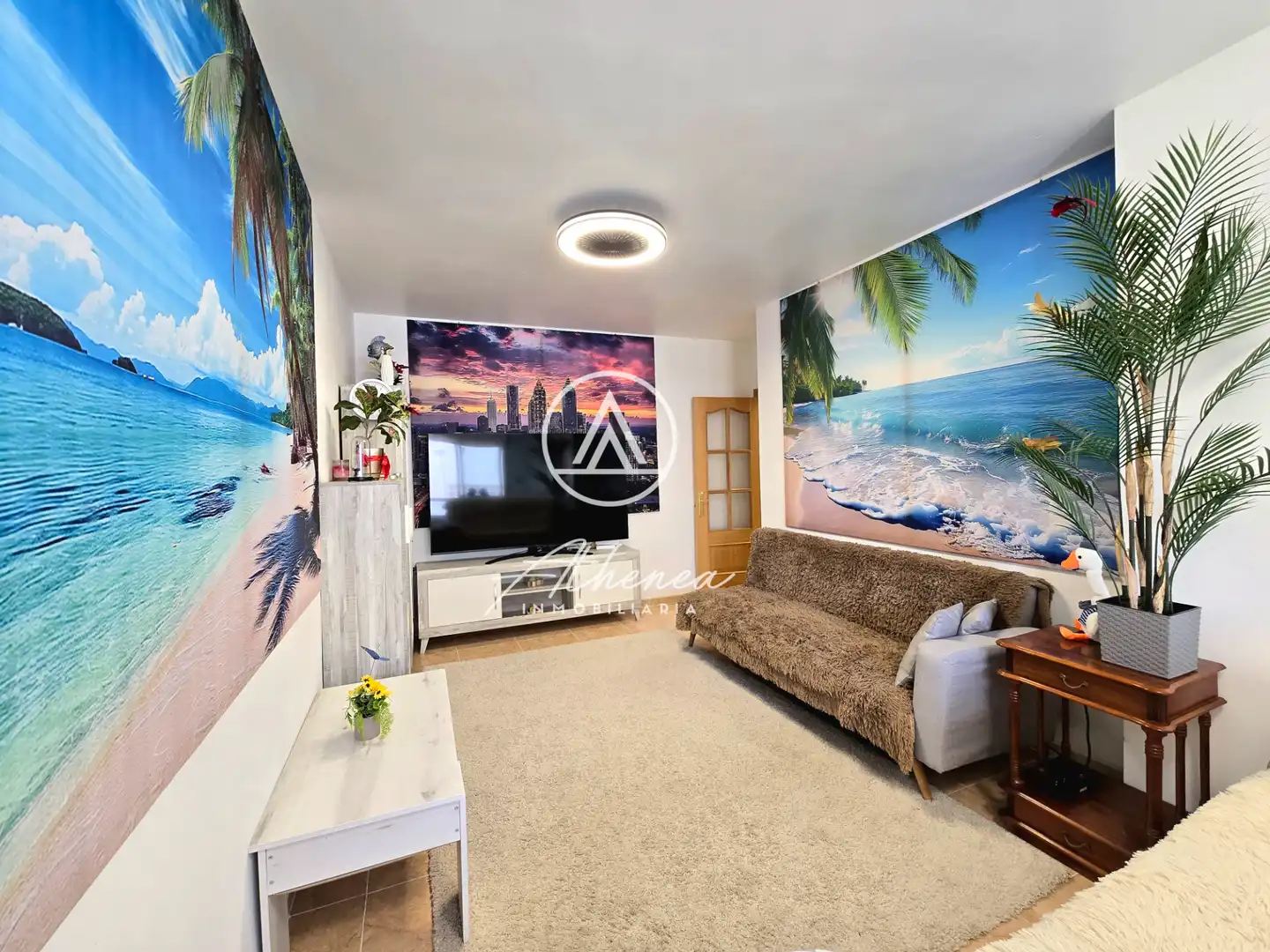 Sala de estar de Piso en venta en Roquetas de Mar con Terraza, Amueblado y Horno