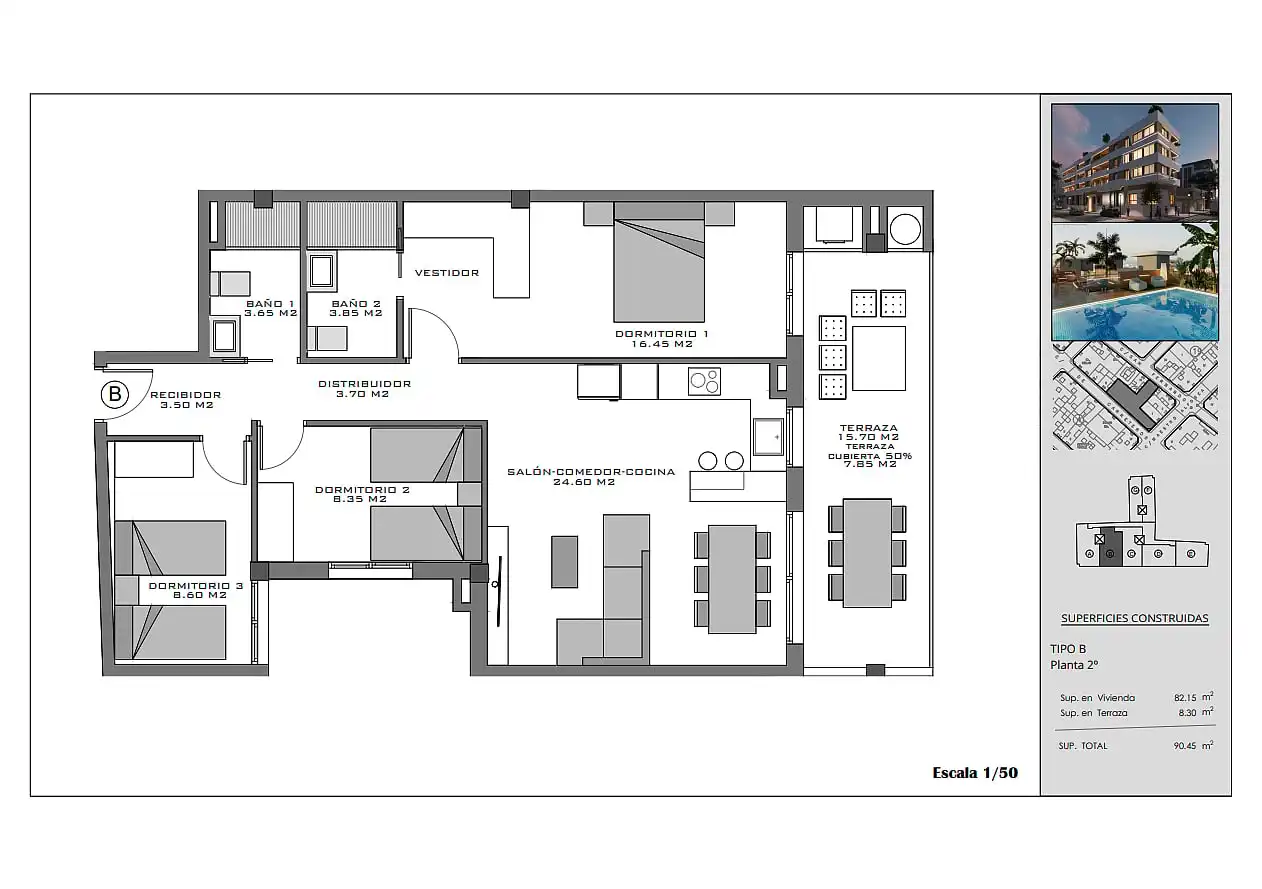 Apartament amb terrassa en venda a Santa Pola ciudad, imagen 21
