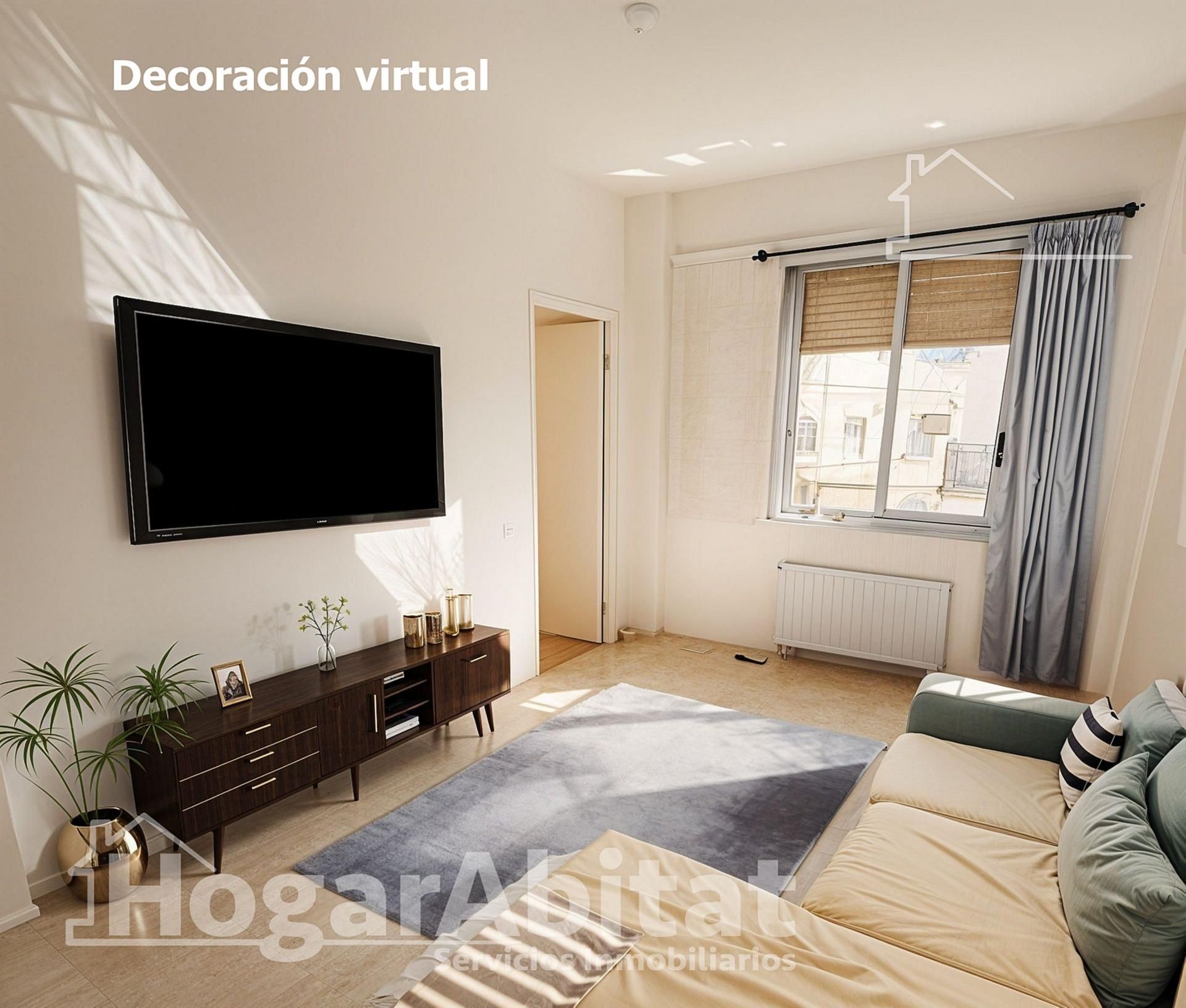 Living room of Flat for sale in  Valencia Capital  with Air Conditioner