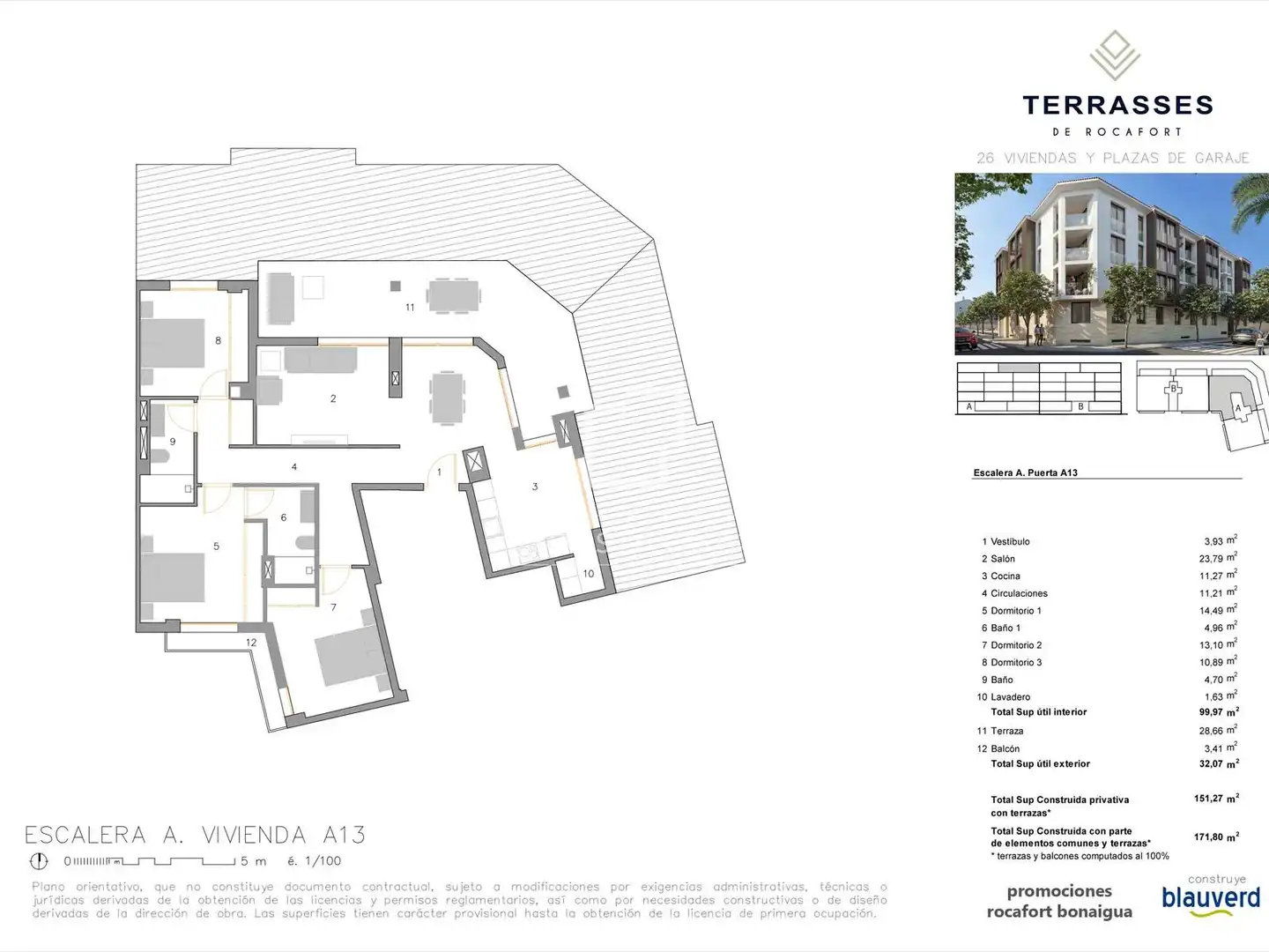 Ático con terraza en venta en Rocafort