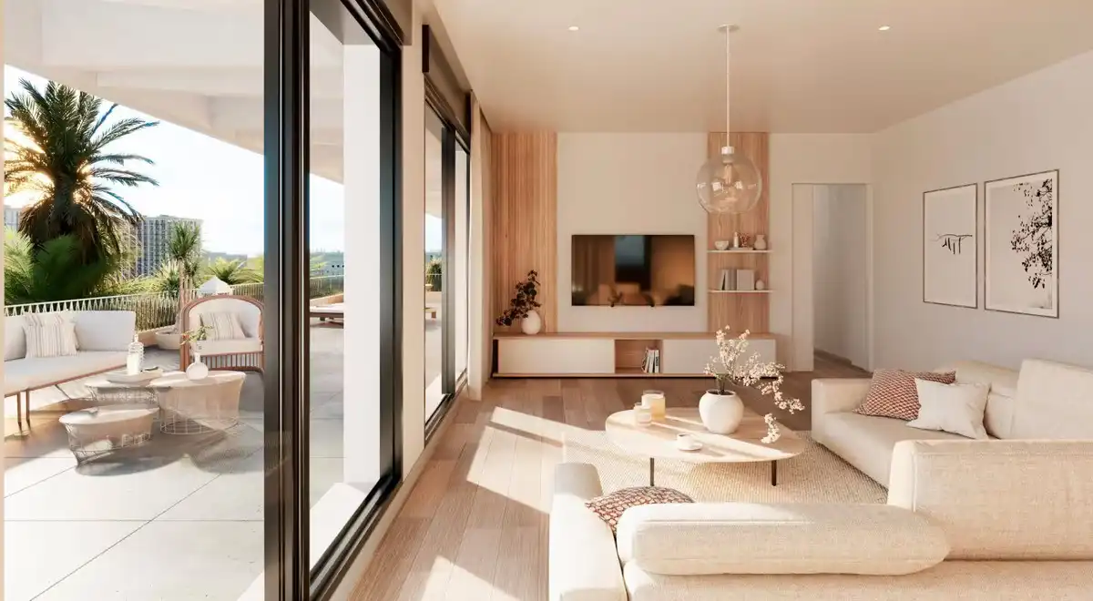 Sala de estar de Planta baja en venta en Málaga con Jardín privado, Terraza y Piscina