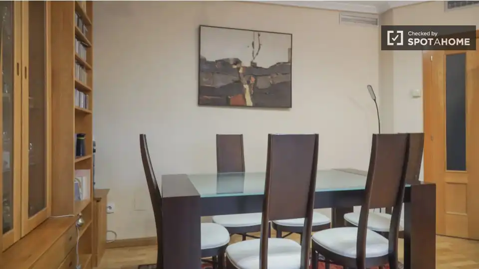 Dining room of Flat for rent in Madrid  with Air Conditioner, Heating and Furnished
