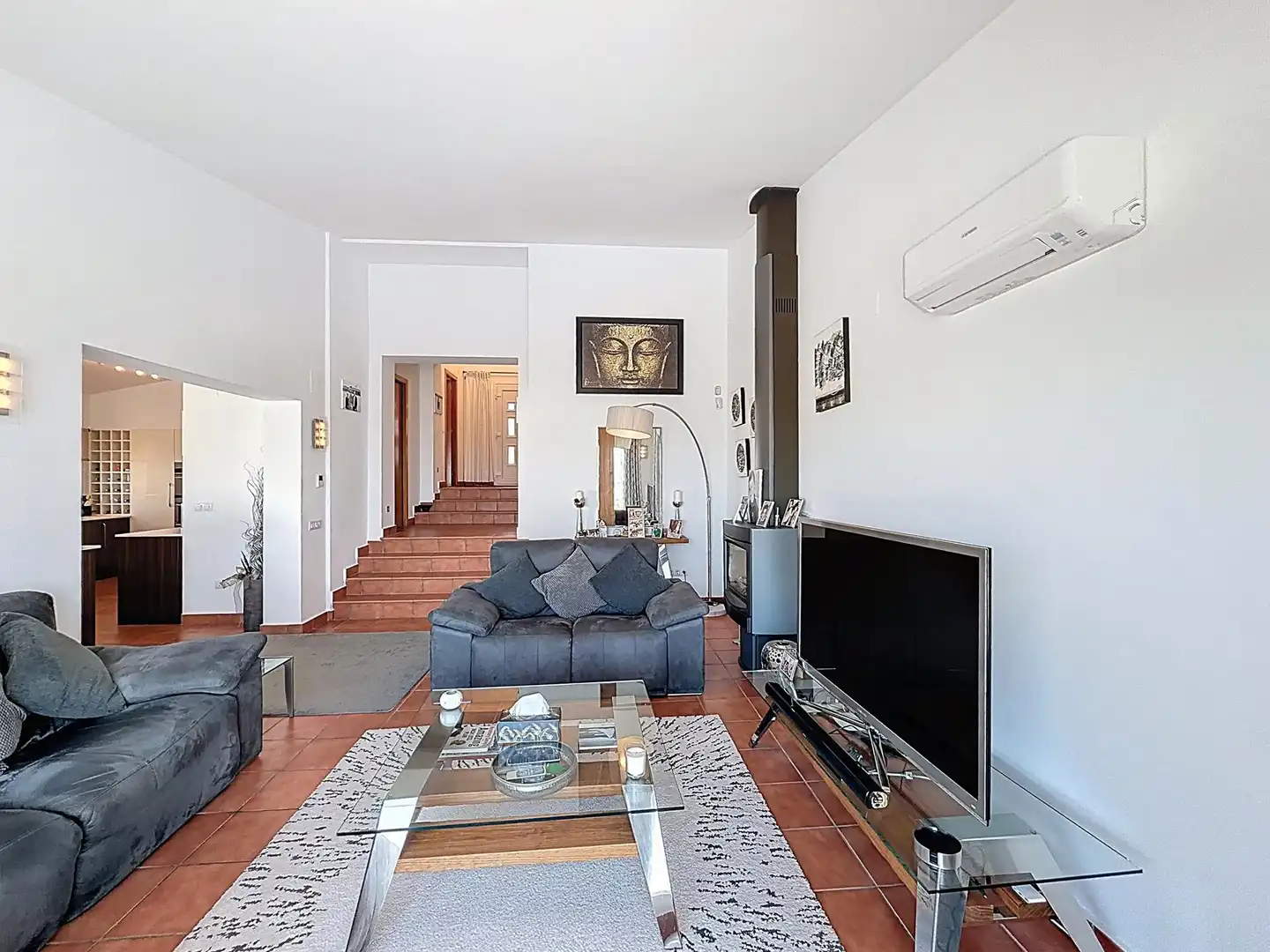 Sala d'estar de Casa o xalet en venda en Benitachell / El Poble Nou de Benitatxell amb Aire condicionat, Calefacció i Jardí privat