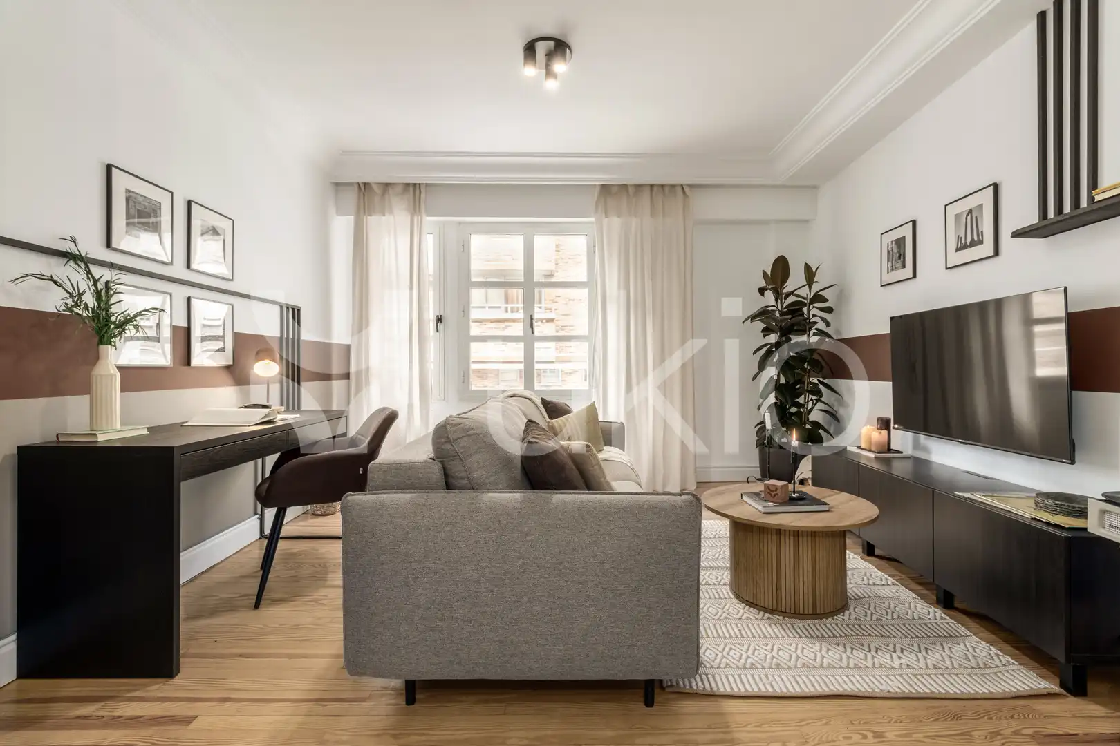 Sala d'estar de Apartament de lloguer en Madrid amb Aire condicionat, Calefacció i Moblat