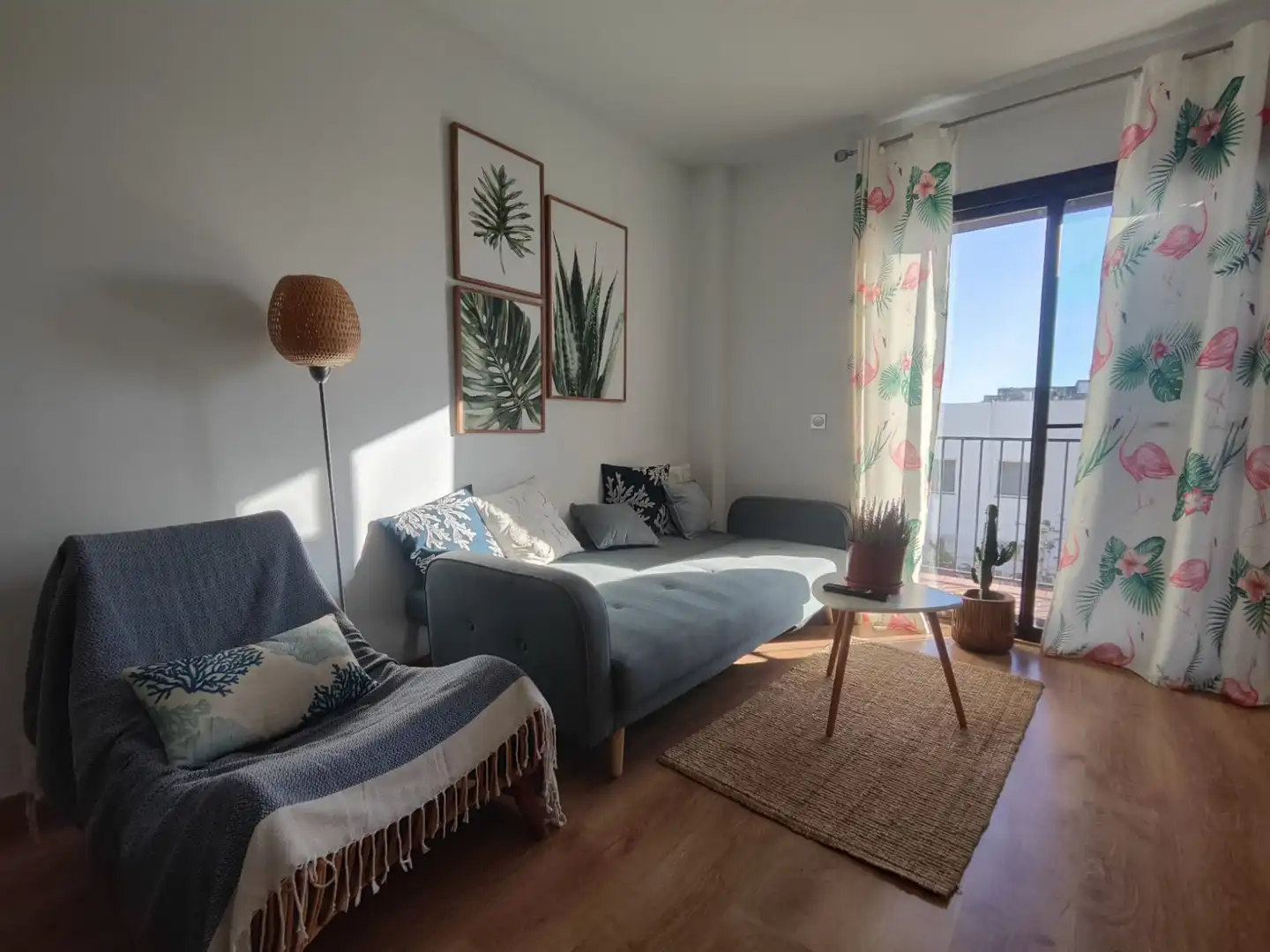 Wohnzimmer von Wohnung zur Miete in Sant Jaume d'Enveja mit Klimaanlage, Heizung und Parkett