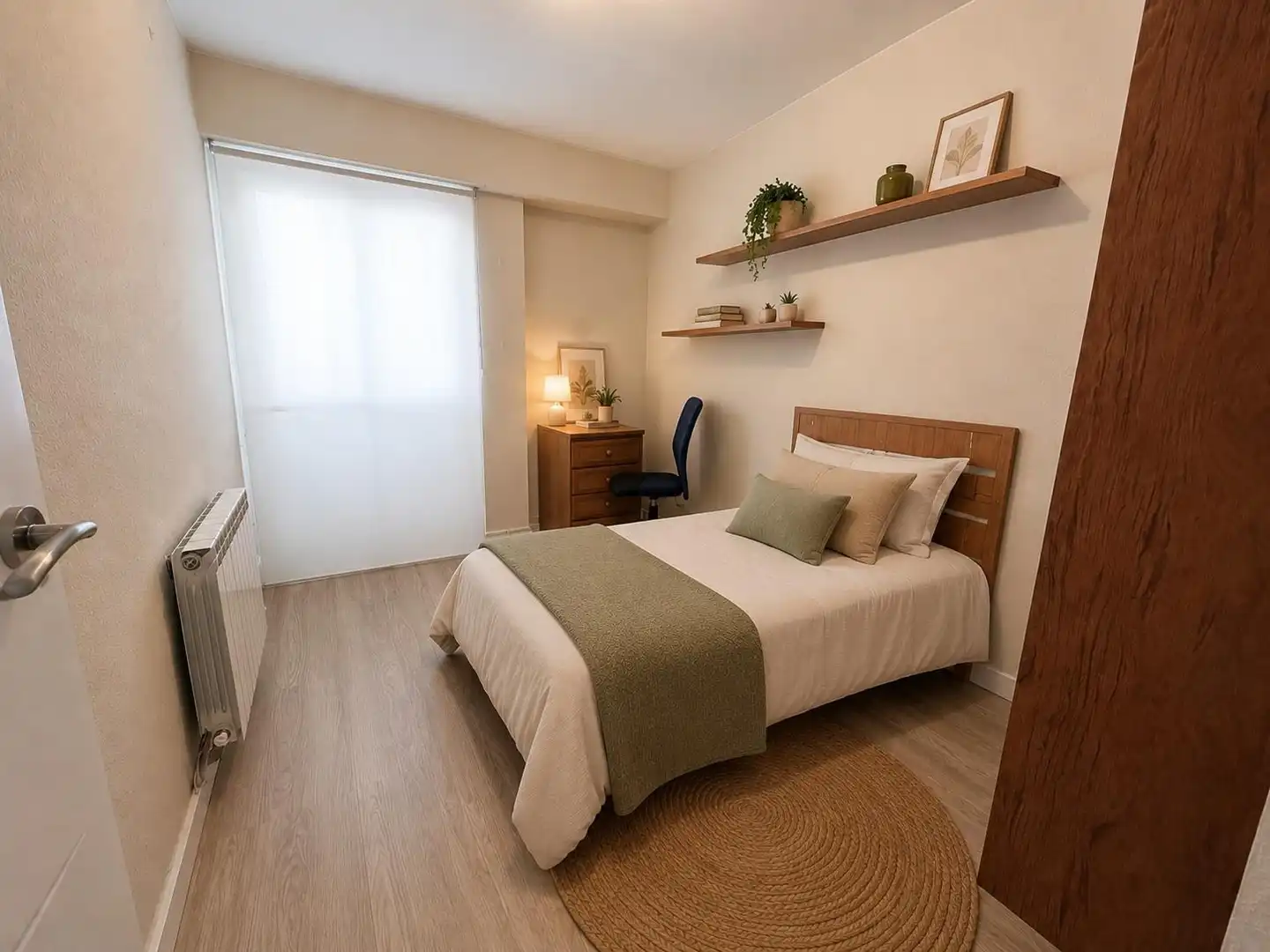 Schlafzimmer von Wohnung zur Miete in Zaragoza mit Klimaanlage, Heizung und Terrasse