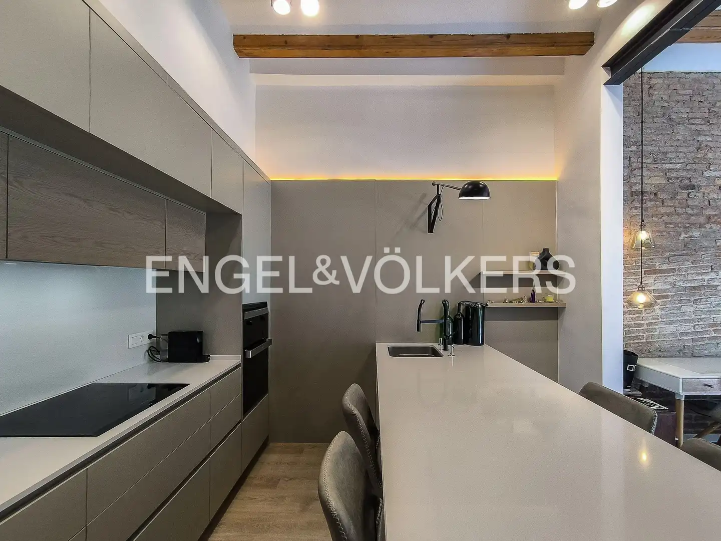 Cocina de Piso de alquiler en Barcelona con Aire acondicionado, Calefacción y Parquet