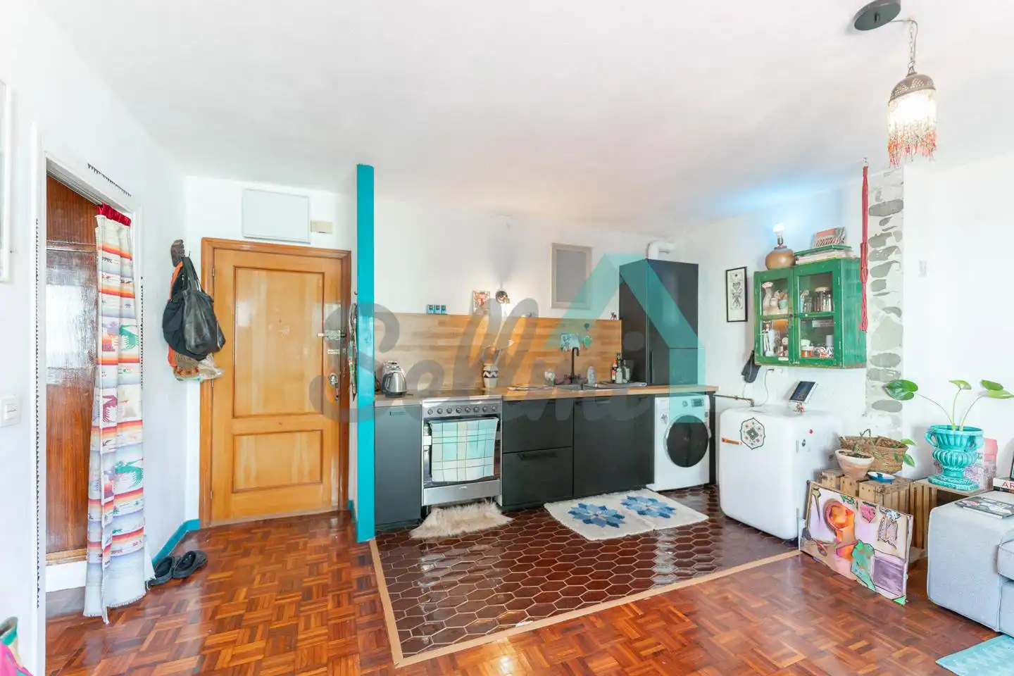 Cocina de Piso de alquiler en Oviedo  con Calefacción, Parquet y Amueblado