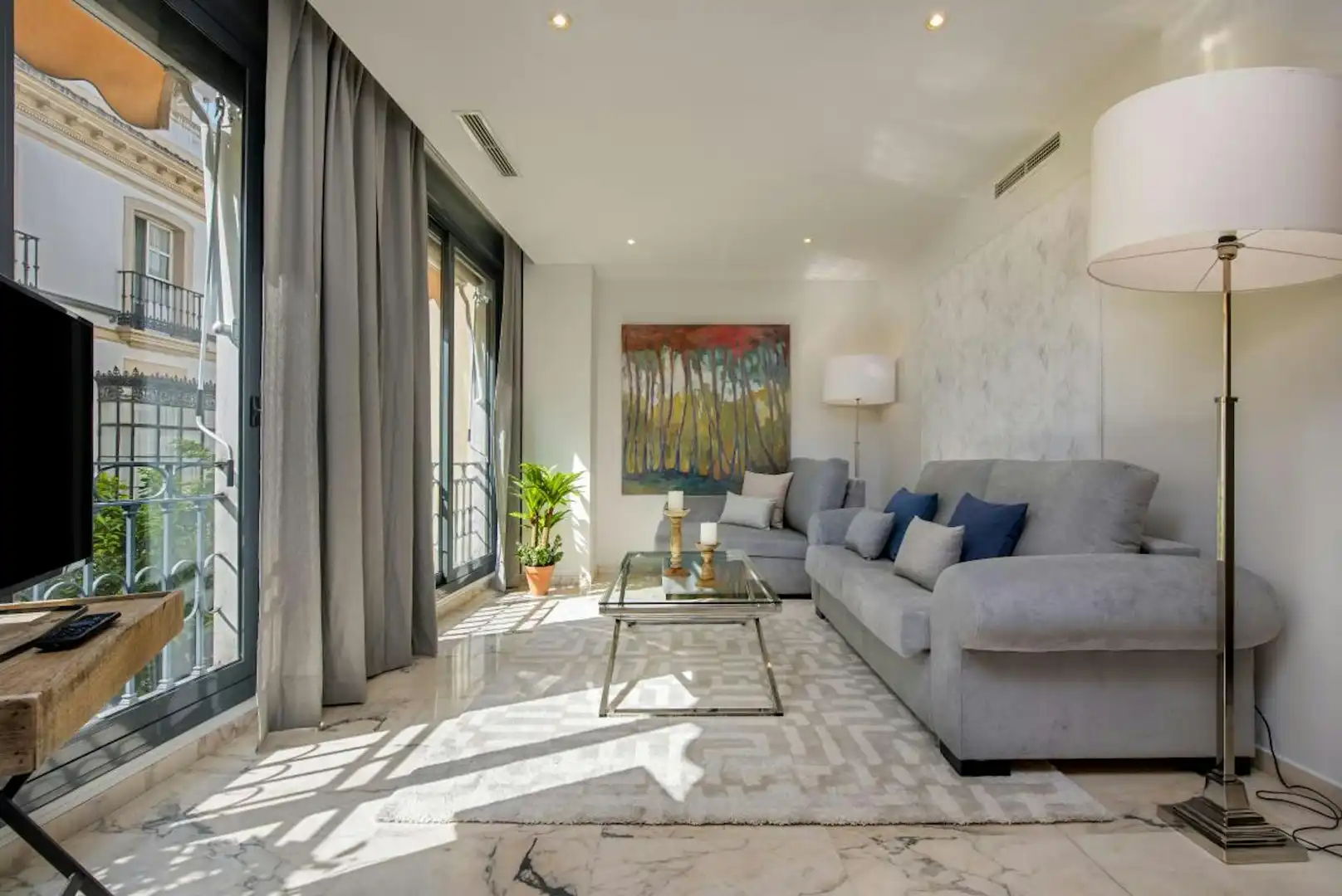 Sala de estar de Piso de alquiler en Sevilla con Aire acondicionado, Calefacción y Lavadora