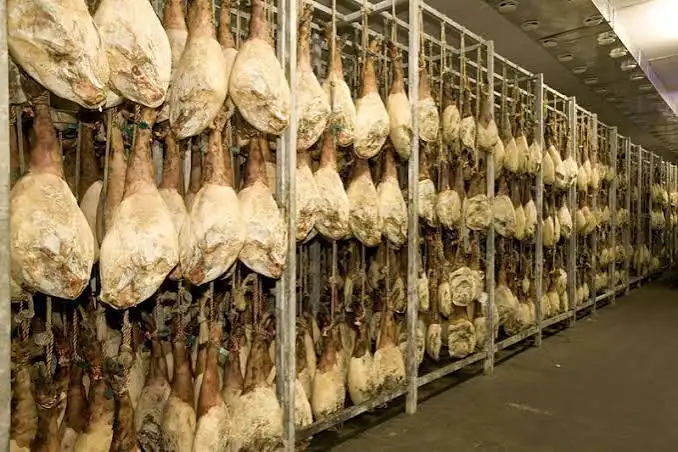 Außenansicht von Fabrikhallen zum Verkauf in Badajoz mit Alarm