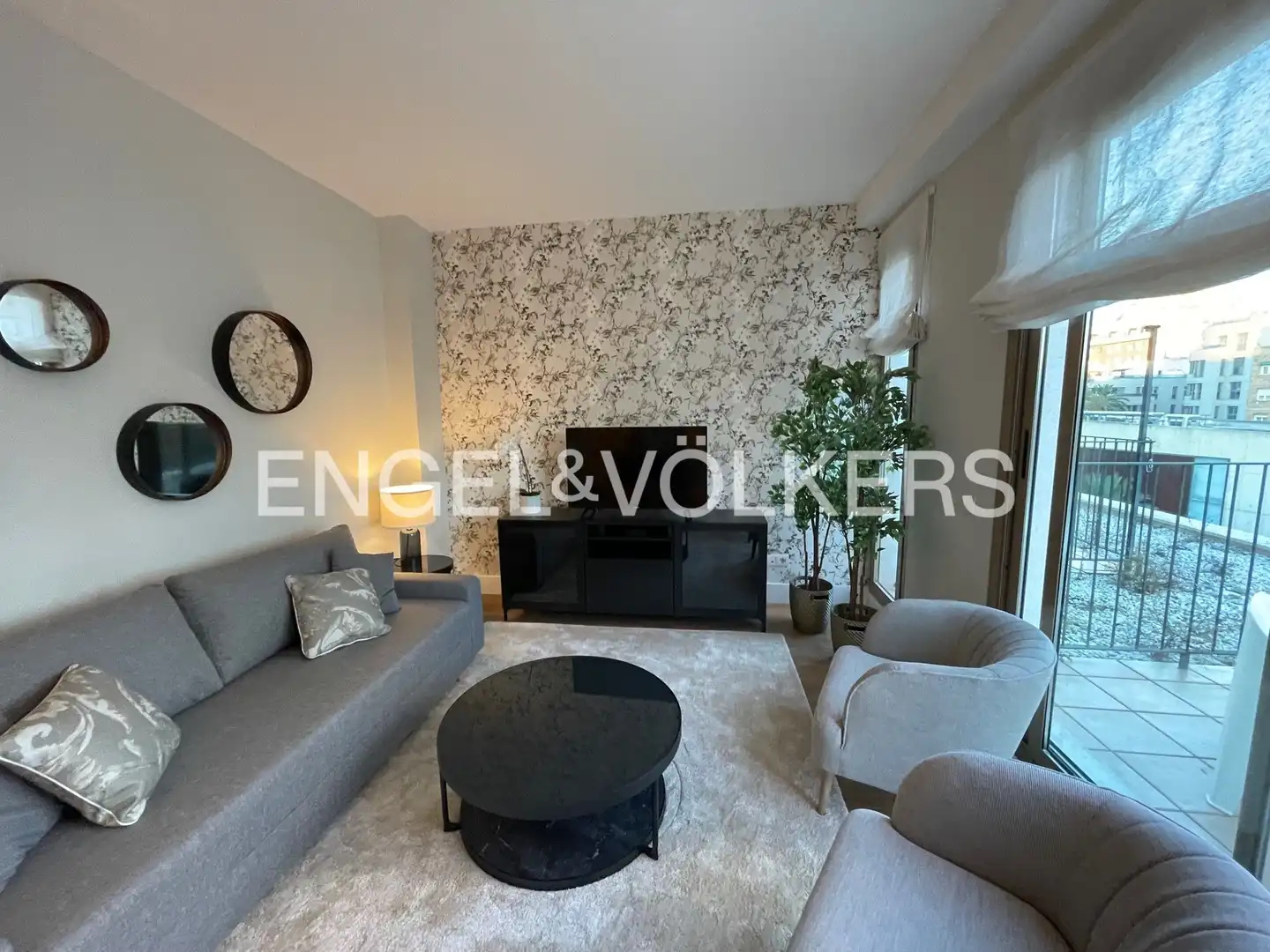 Wohnzimmer von Wohnung zur Miete in Valencia mit Klimaanlage, Heizung und Privatgarten