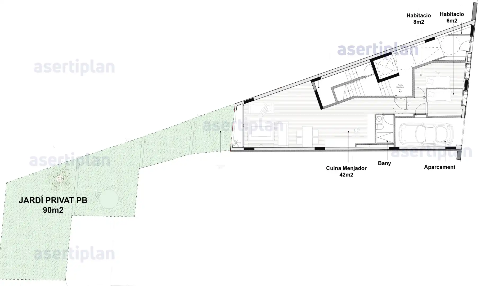 Wohnung zum Verkauf in Mataró mit Klimaanlage, Heizung und Privatgarten