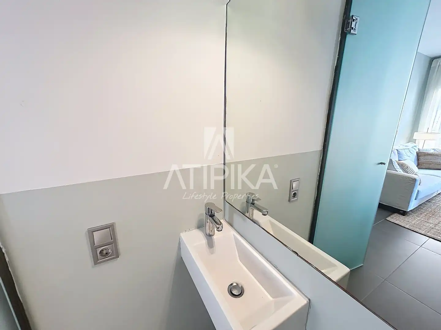 Badezimmer von Dachboden zur Miete in Barcelona mit Klimaanlage, Heizung und Terrasse