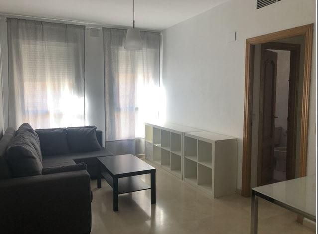 Sala de estar de Piso de alquiler en  Sevilla Capital con Aire acondicionado, Jardín privado y Piscina