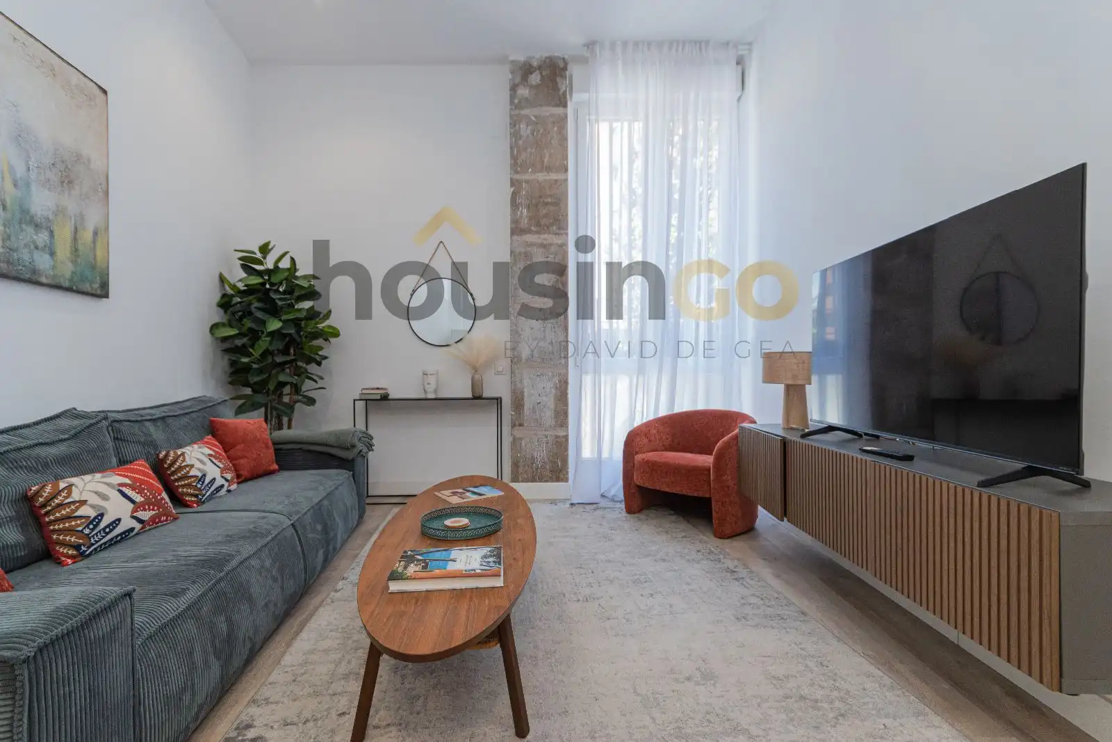 Living room of Flat for rent in Madrid  with Air Conditioner, Heating and Furnished