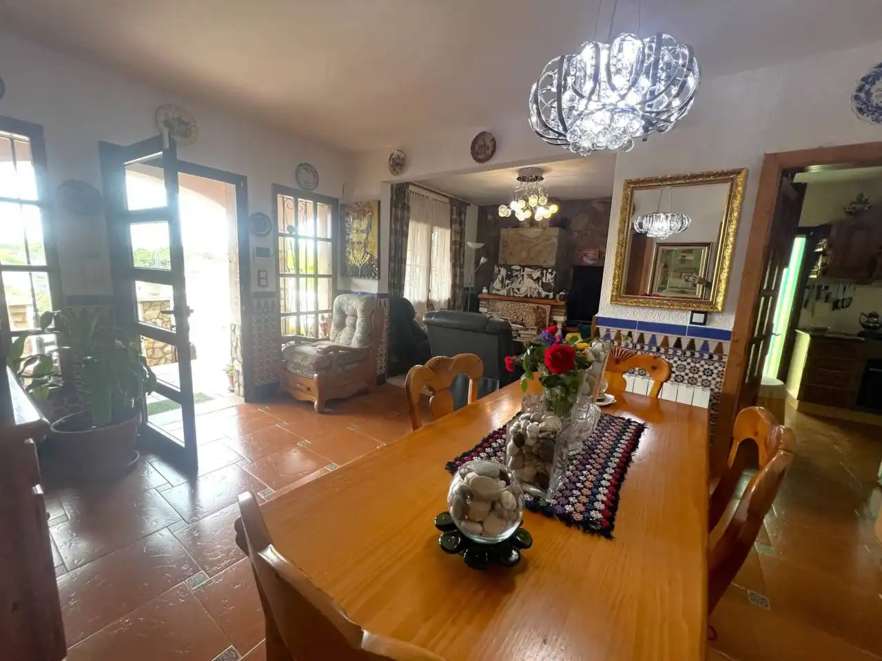 Dining room of Houses for sale in Riells i Viabrea  with Air Conditioner, Heating and Private garden