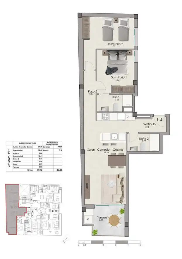 Apartament amb terrassa en venda a Santa Pola ciudad, imagen 13