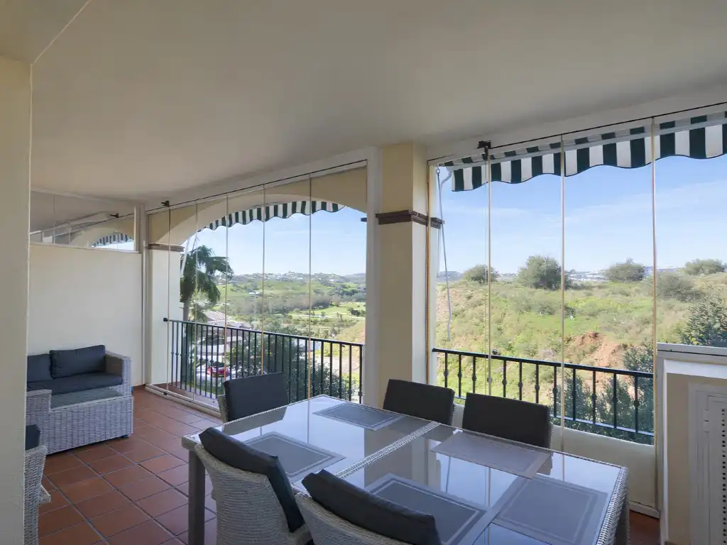 Terrasse von Wohnung zum Verkauf in Mijas mit Klimaanlage, Heizung und Privatgarten