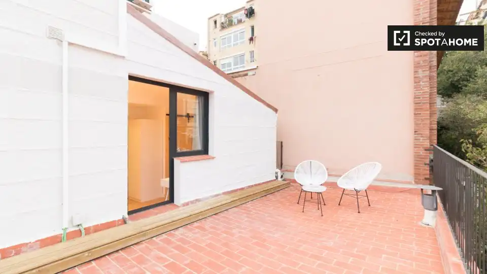 Terrace of Flat for rent in Barcelona  with Air Conditioner, Heating and Furnished
