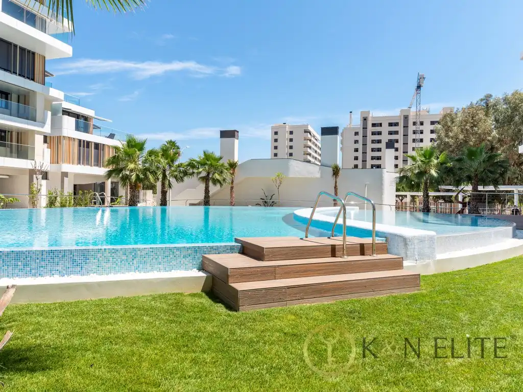 Swimming pool of Flat for rent in Alicante / Alacant  with Air Conditioner, Heating and Private garden