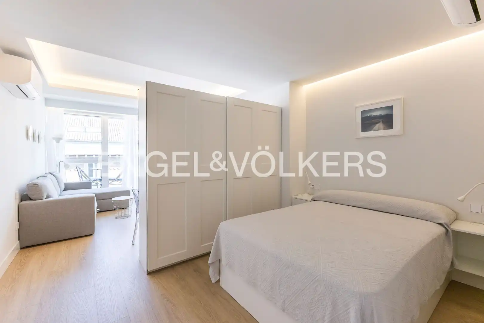 Schlafzimmer von Wohnung zur Miete in Madrid mit Klimaanlage, Heizung und Terrasse