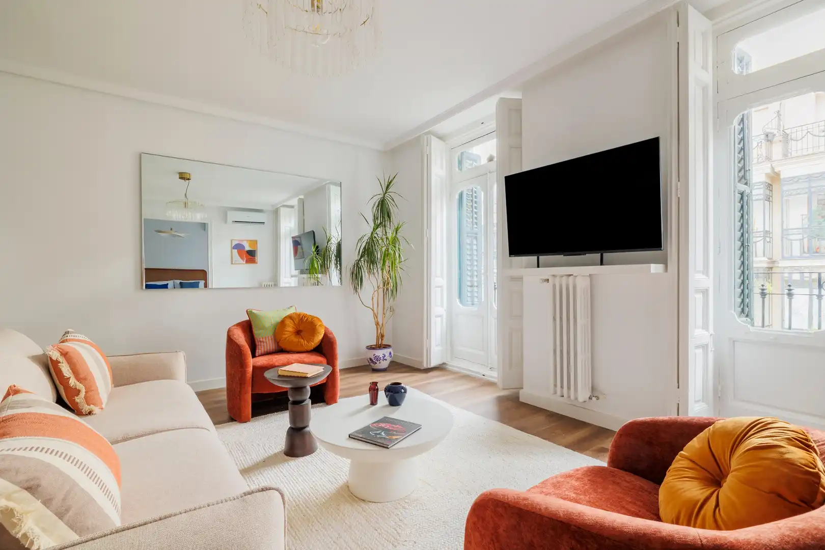 Sala de estar de Piso de alquiler en Madrid con Aire acondicionado, Calefacción y Amueblado