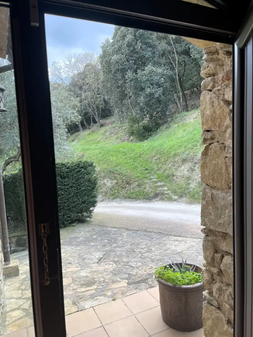 Vista exterior de Finca rústica en venda en Mieres (Girona) amb Calefacció, Parquet i Terrassa