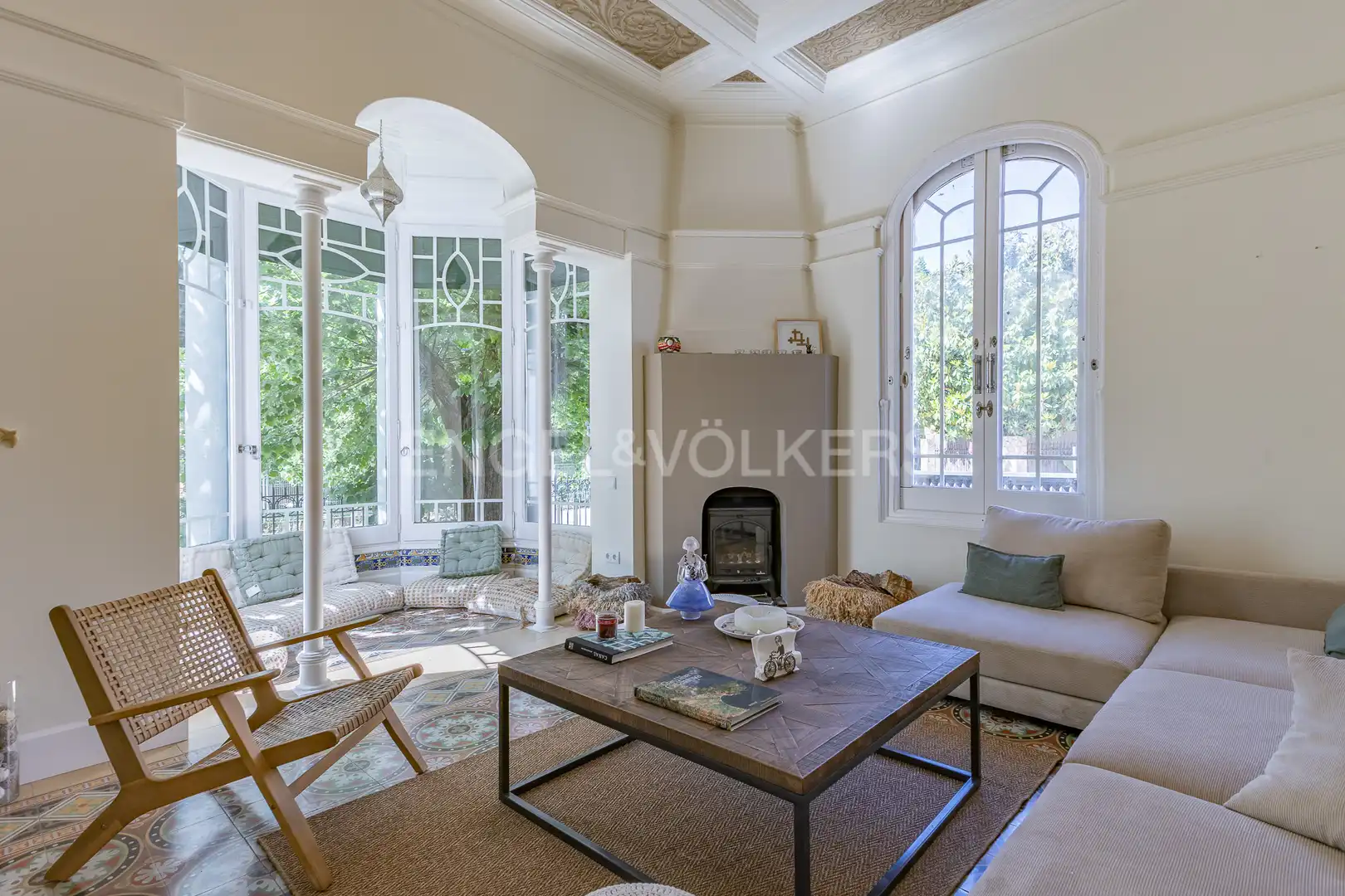 Living room of Houses for rent in Sant Cugat del Vallès  with Air Conditioner, Heating and Private garden