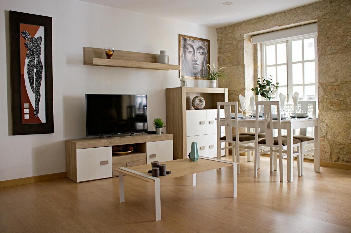 Living room of Flat to rent in A Coruña Capital   with Heating and Furnished