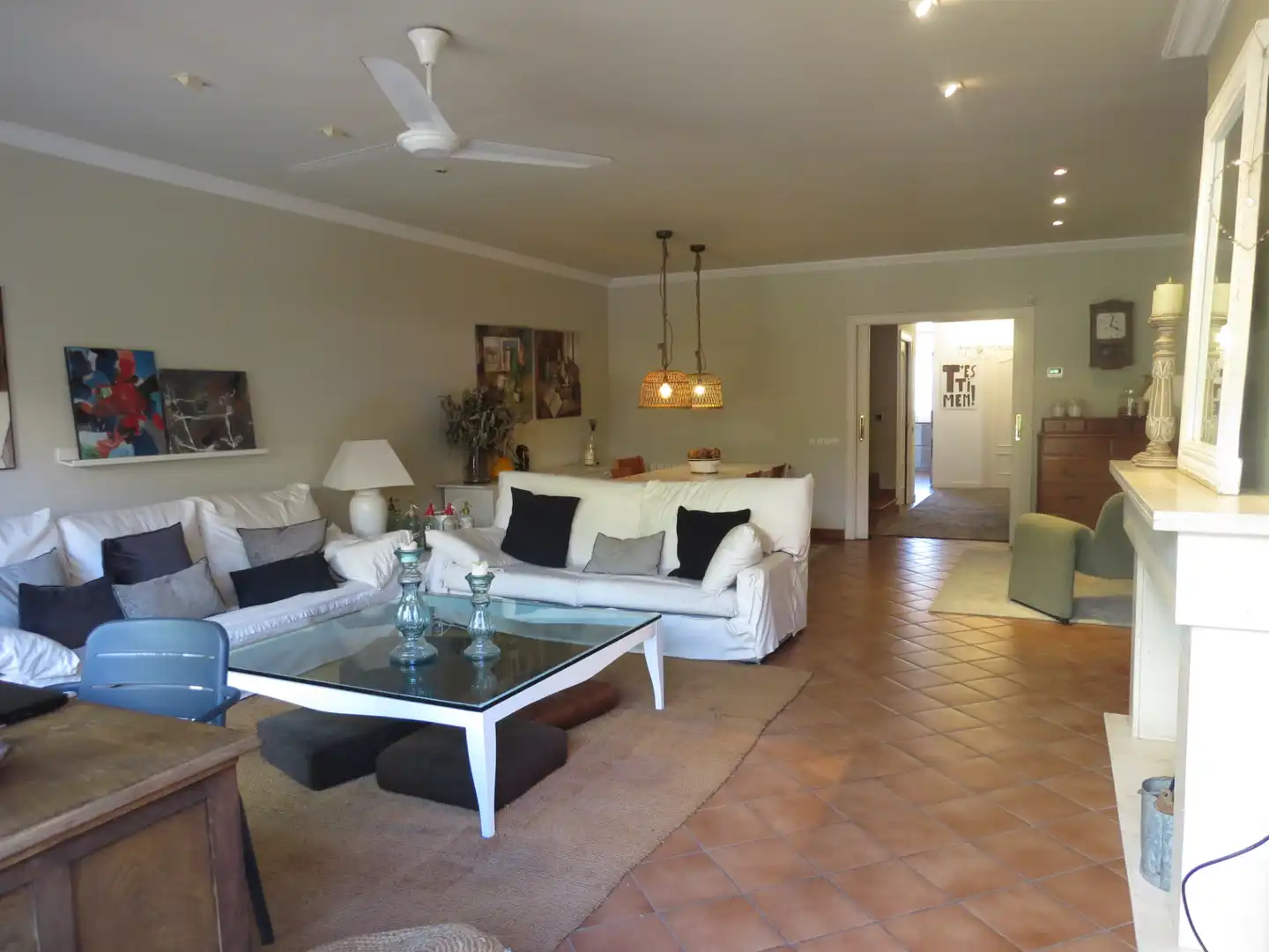 Wohnzimmer von Country house zur Miete in Sant Andreu de Llavaneres mit Heizung, Parkett und Terrasse