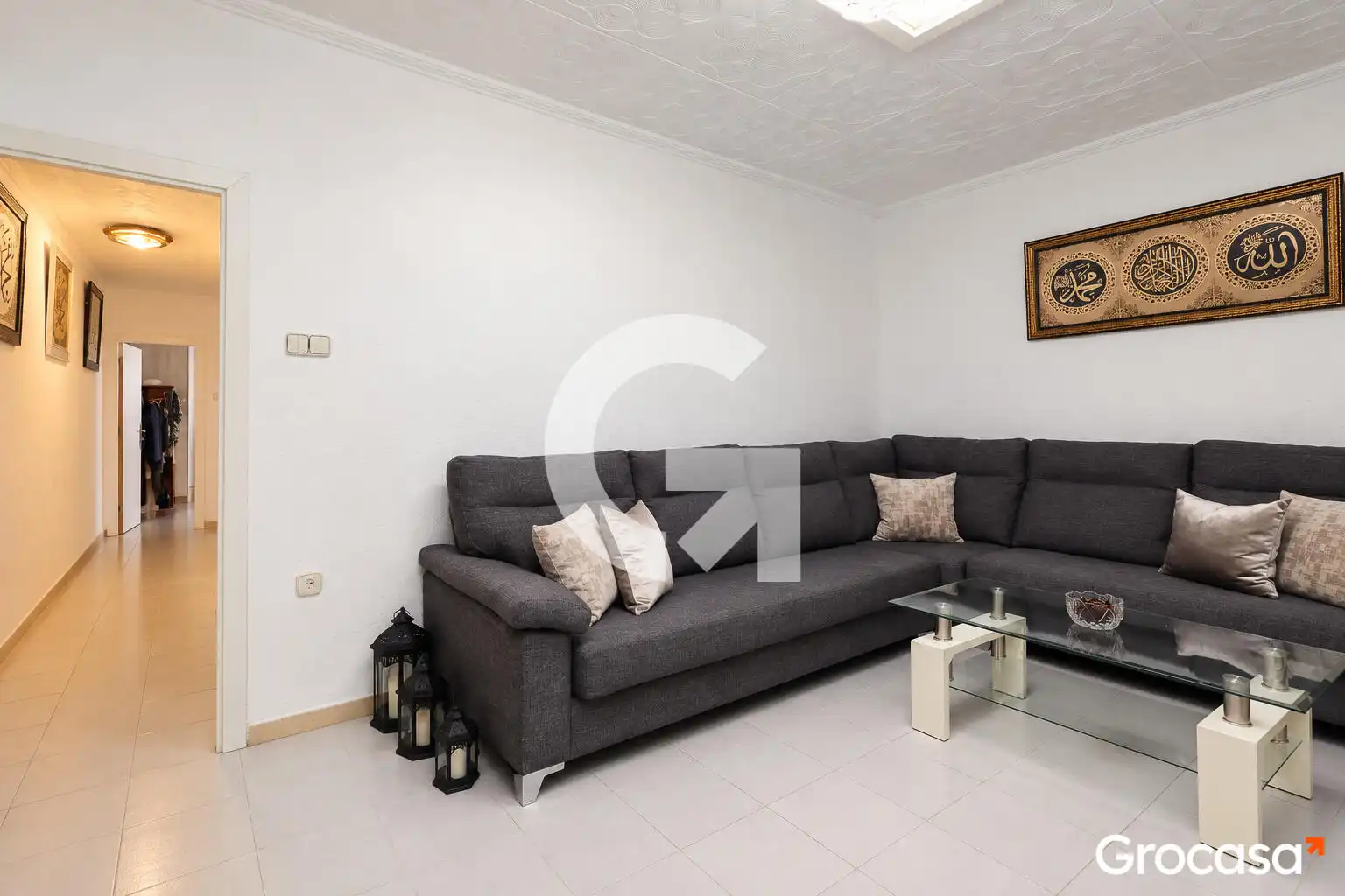 Sala de estar de Piso en venta en Terrassa con Terraza, Amueblado y TV