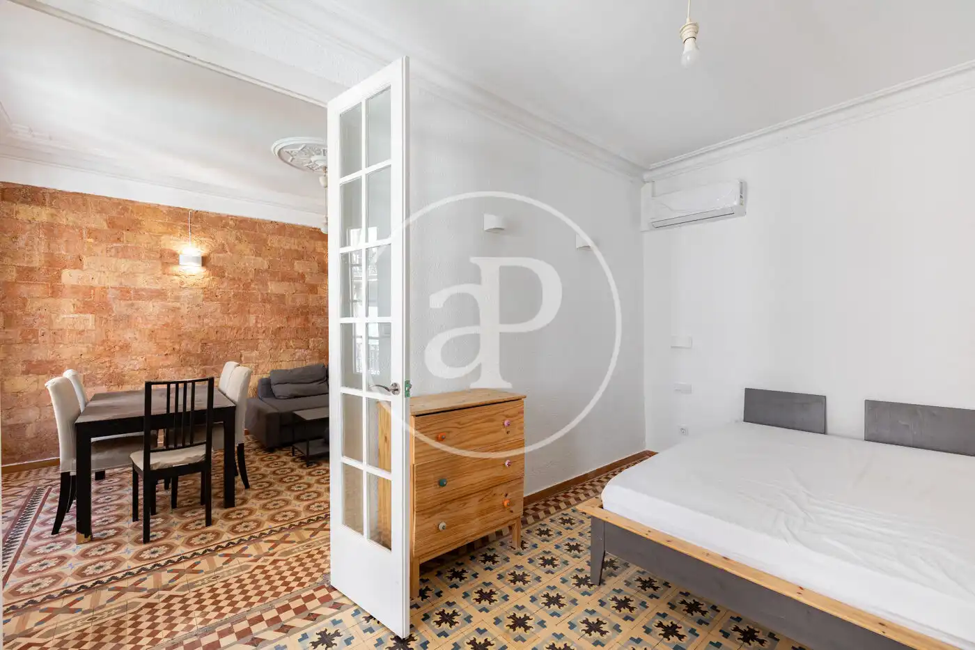 Schlafzimmer von Wohnung zur Miete in Barcelona mit Klimaanlage, Heizung und Möbliert