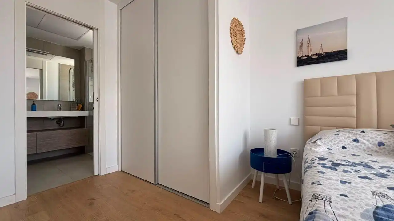 Schlafzimmer von Dachboden zur Miete in Villajoyosa / La Vila Joiosa mit Klimaanlage, Terrasse und Möbliert
