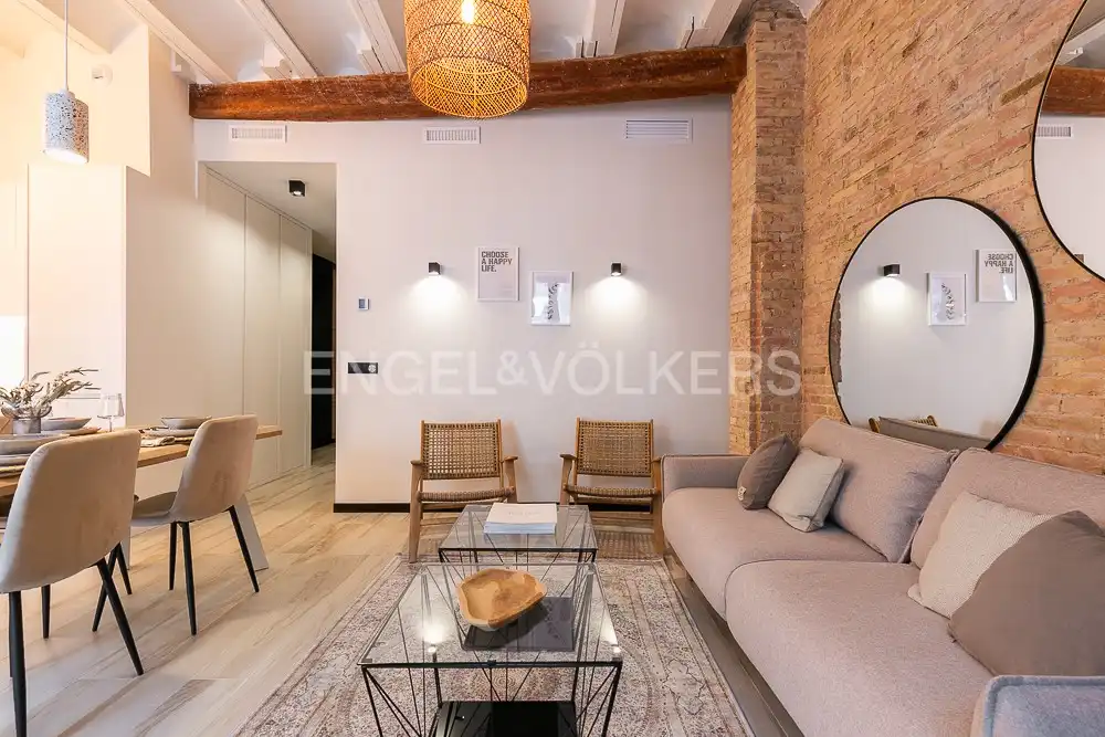 Wohnzimmer von Wohnung zur Miete in  Valencia Capital mit Klimaanlage, Heizung und Terrasse