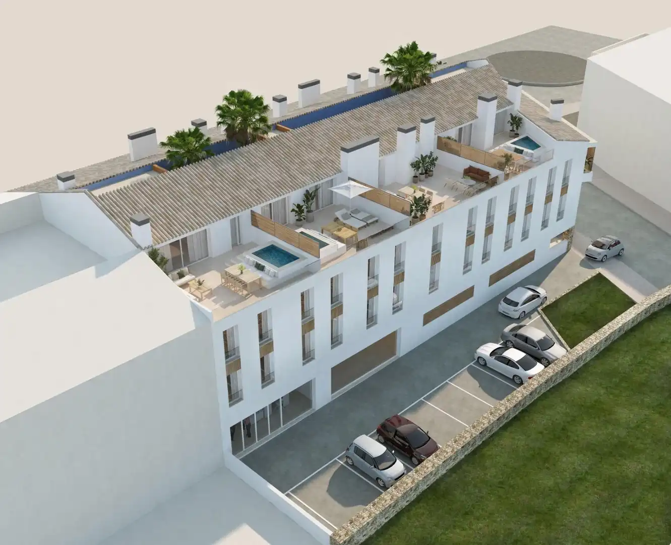 Außenansicht von Dachboden zum Verkauf in Es Mercadal mit Klimaanlage, Terrasse und Schwimmbad