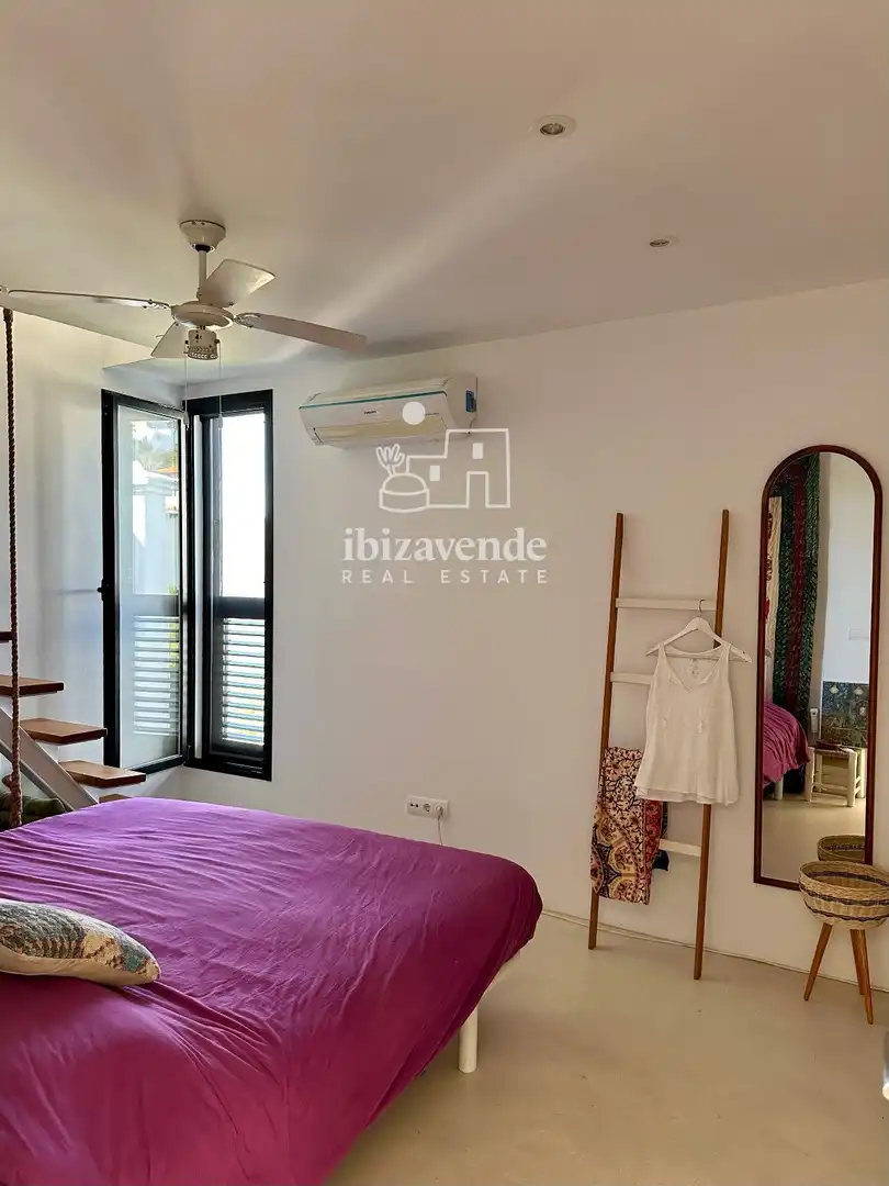 Schlafzimmer von Wohnung zur Miete in Sant Josep de sa Talaia mit Klimaanlage, Terrasse und Möbliert