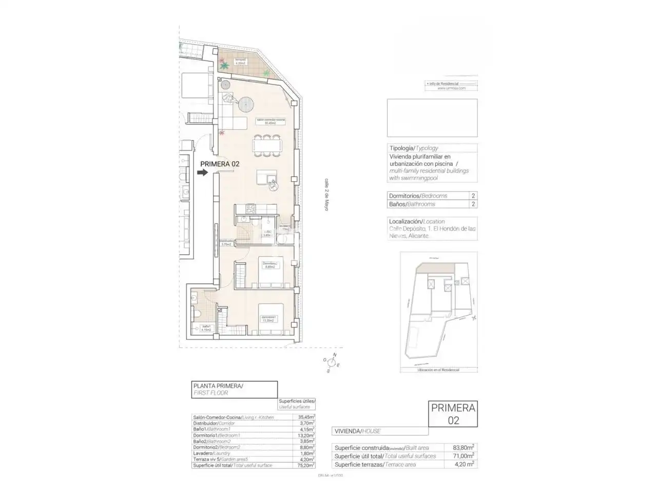 Wohnungen zum Verkauf in Hondón de las Nieves / El Fondó de les Neus mit Heizung, Terrasse und Abstellraum