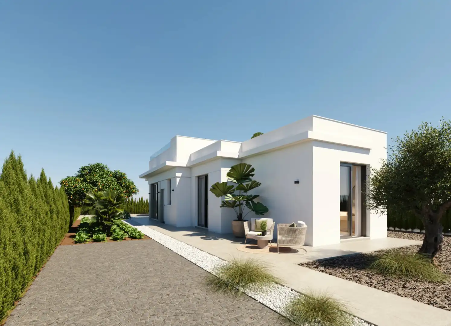 Vista exterior de Casa o xalet en venda en Fuente Álamo de Murcia amb Aire condicionat, Calefacció i Jardí privat