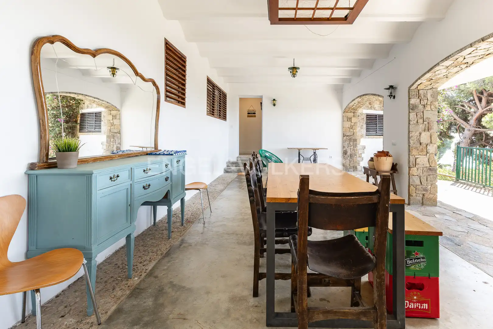 Menjador de Apartament de lloguer en Caldes d'Estrac amb Calefacció, Jardí privat i Terrassa