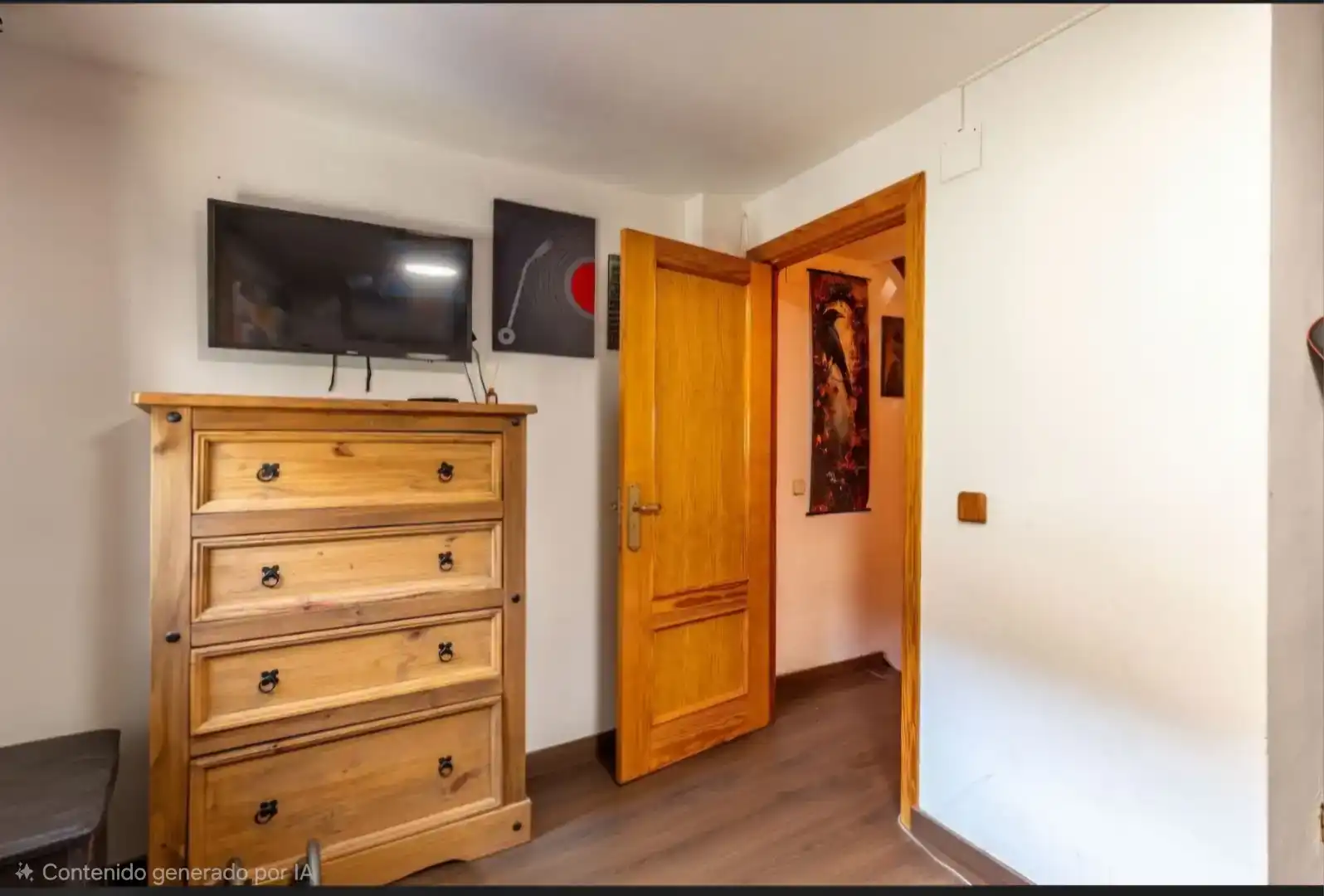 Dormitori de Casa adosada en venda en Valverde de la Vera amb Aire condicionat, Parquet i Moblat