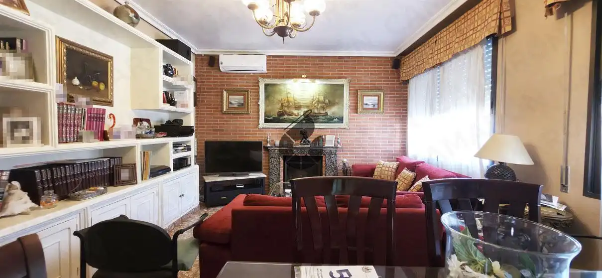 Sala de estar de Casa o chalet en venta en Palomares del Río con Aire acondicionado, Jardín privado y Piscina