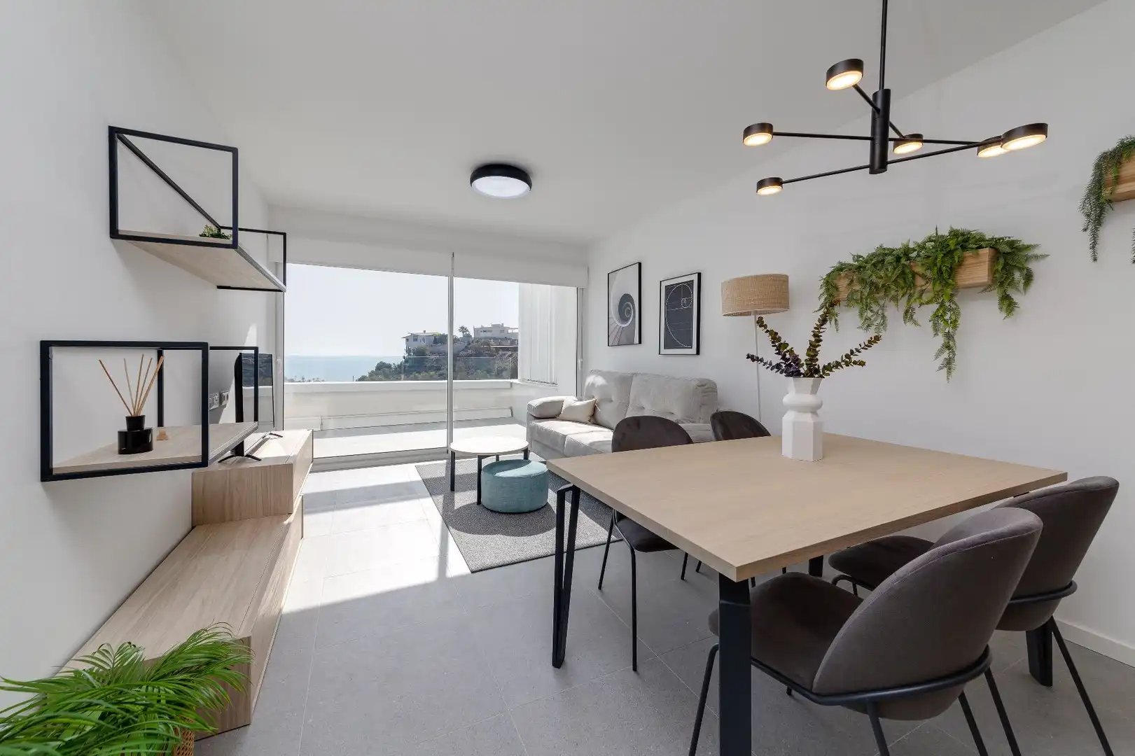 Wohnzimmer von Wohnungen zum Verkauf in Villajoyosa / La Vila Joiosa mit Klimaanlage, Heizung und Terrasse