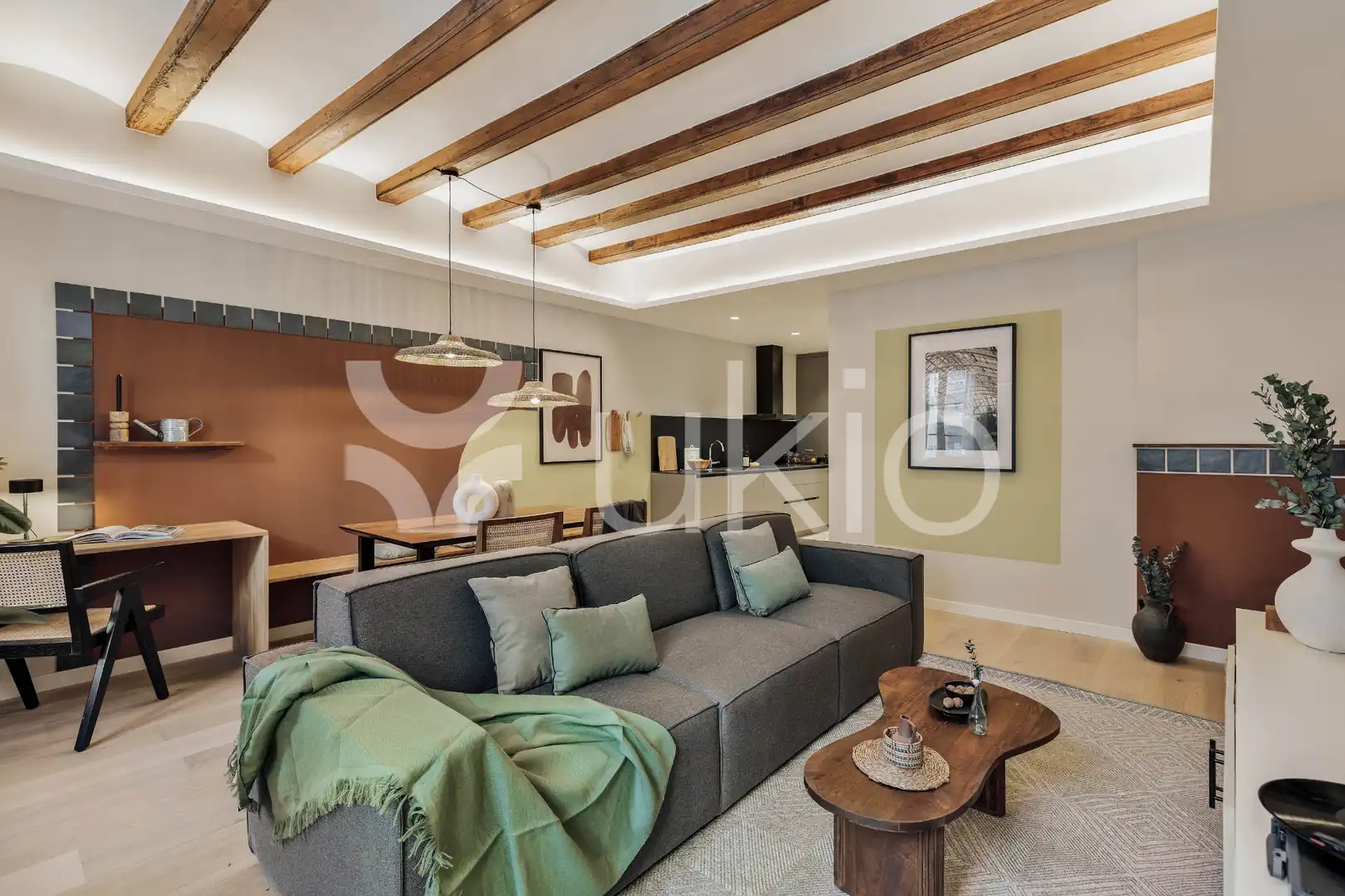Sala d'estar de Apartament de lloguer en Barcelona amb Aire condicionat, Calefacció i Moblat
