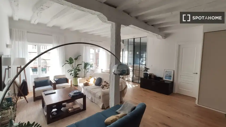 Wohnzimmer von Wohnungen zur untervermieten in Bilbao  mit Klimaanlage, Terrasse und Möbliert