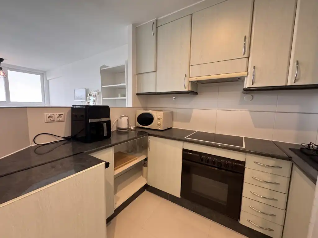 Cuina de Apartament de lloguer en  Palma de Mallorca amb Aire condicionat, Terrassa i Moblat