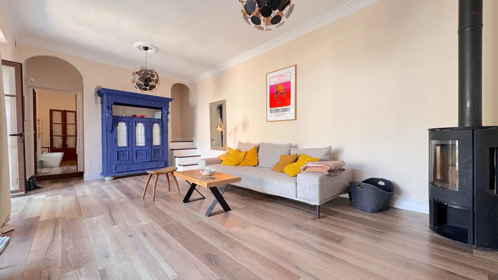 Sala d'estar de Casa adosada en venda en Esporles amb Calefacció, Parquet i Terrassa