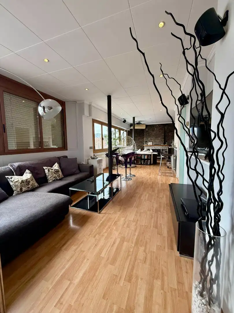 Sala d'estar de Àtic en venda en Barcelona amb Aire condicionat, Calefacció i Parquet