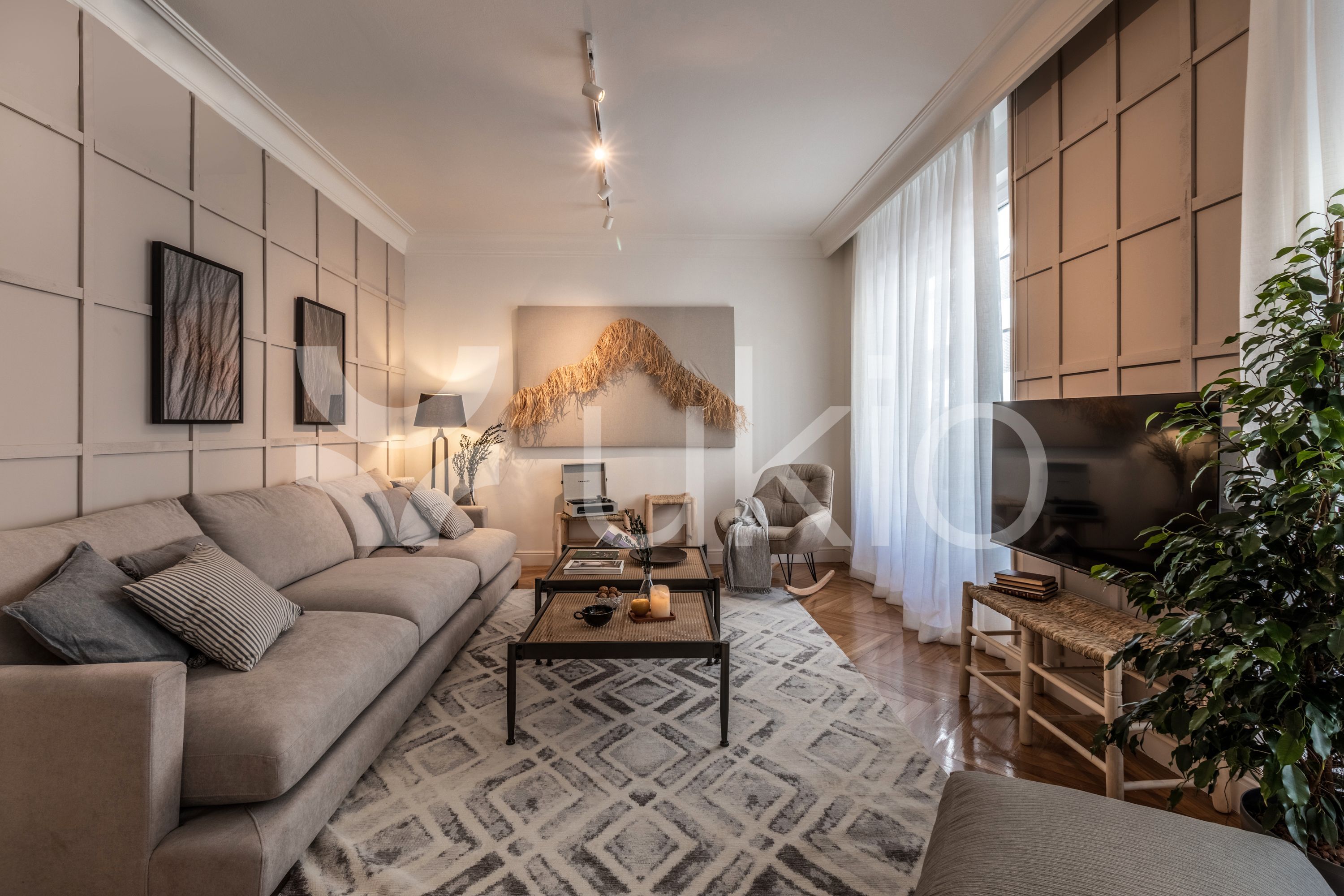 Living room of Apartment to rent in  Madrid Capital  with Air Conditioner, Heating and Furnished